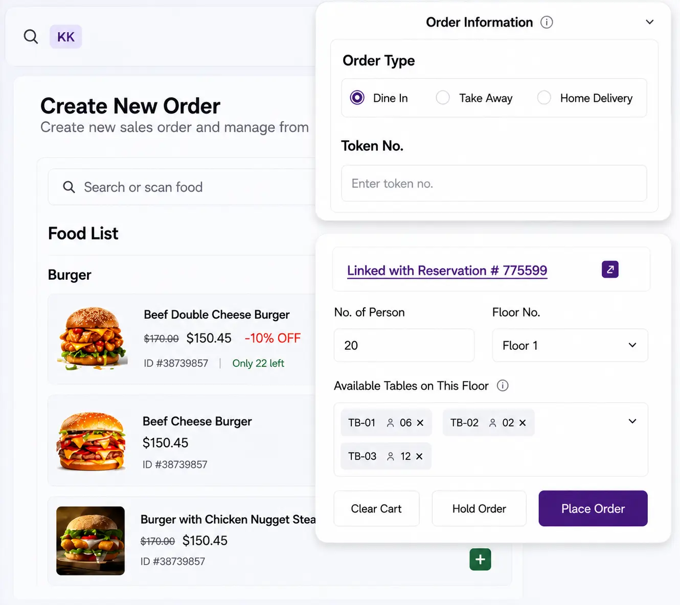 Restaurant management system